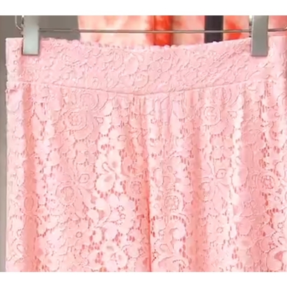 Issac Mizrahi Wide Leg Lace Overlay Pants Medium Tall - Picture 4 of 5